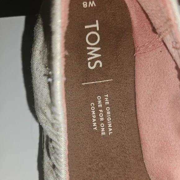 TOMS Metallic Nude Ballet Flats ✨️ Size 8W ✨️ NWOT - Picture 7 of 9